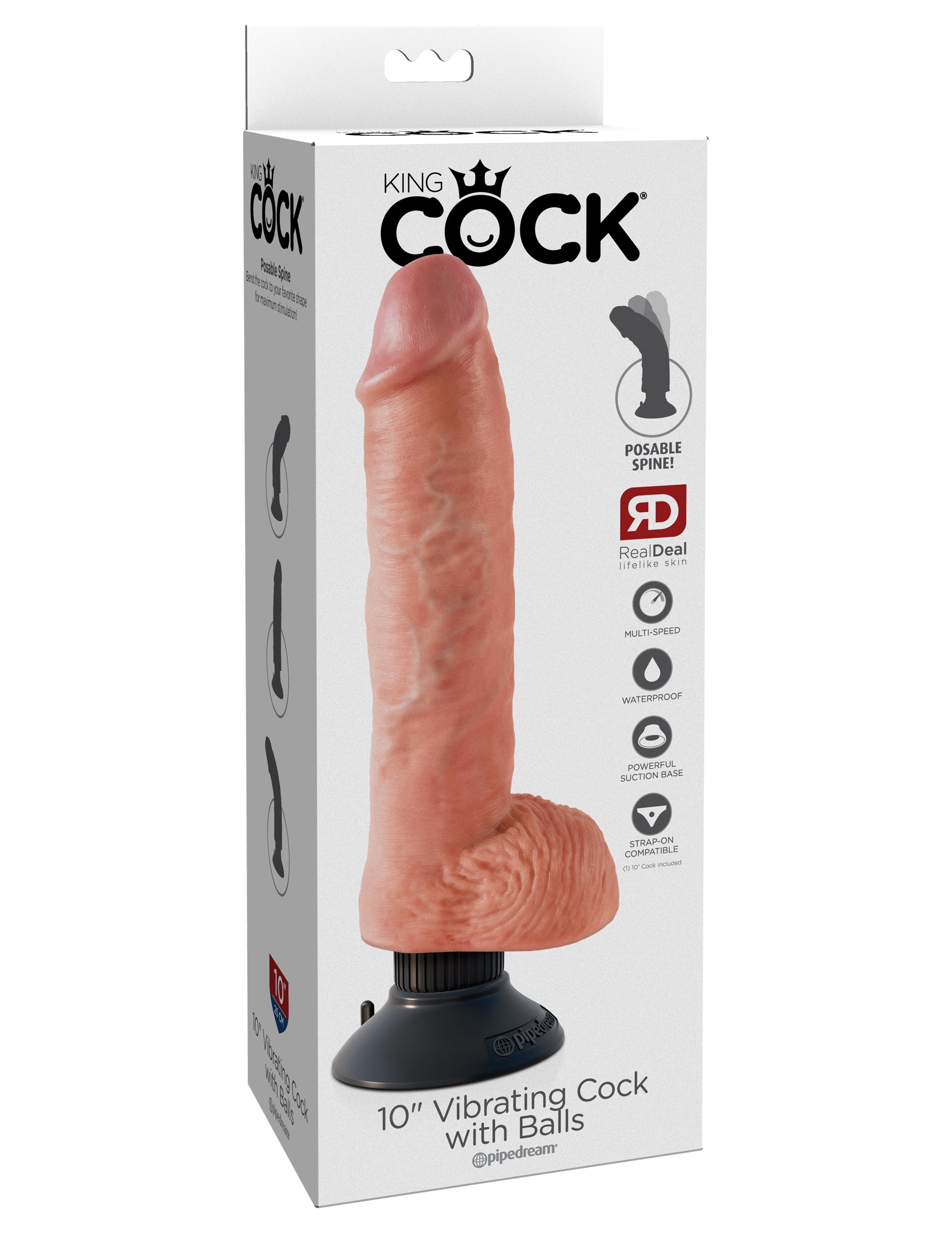 King Cock 10-Inch Vibrating Cock With Balls Flesh