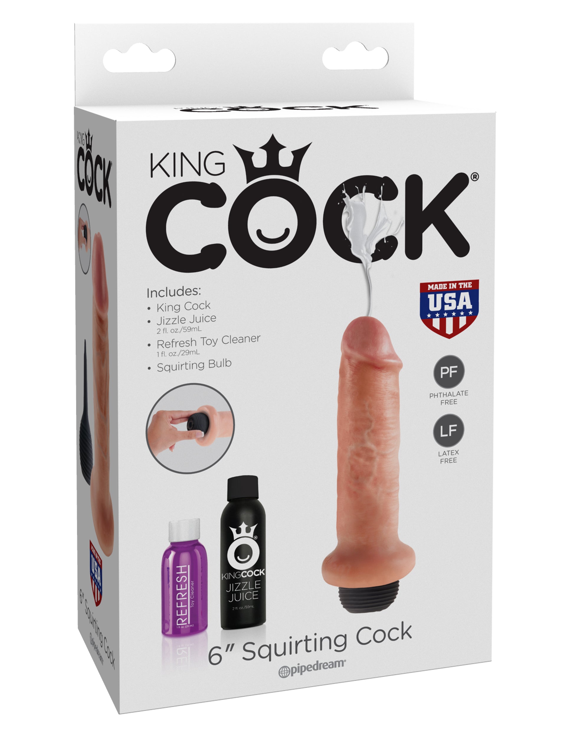 King Cock 6 Inch Squirting Cock - Flesh Flesh