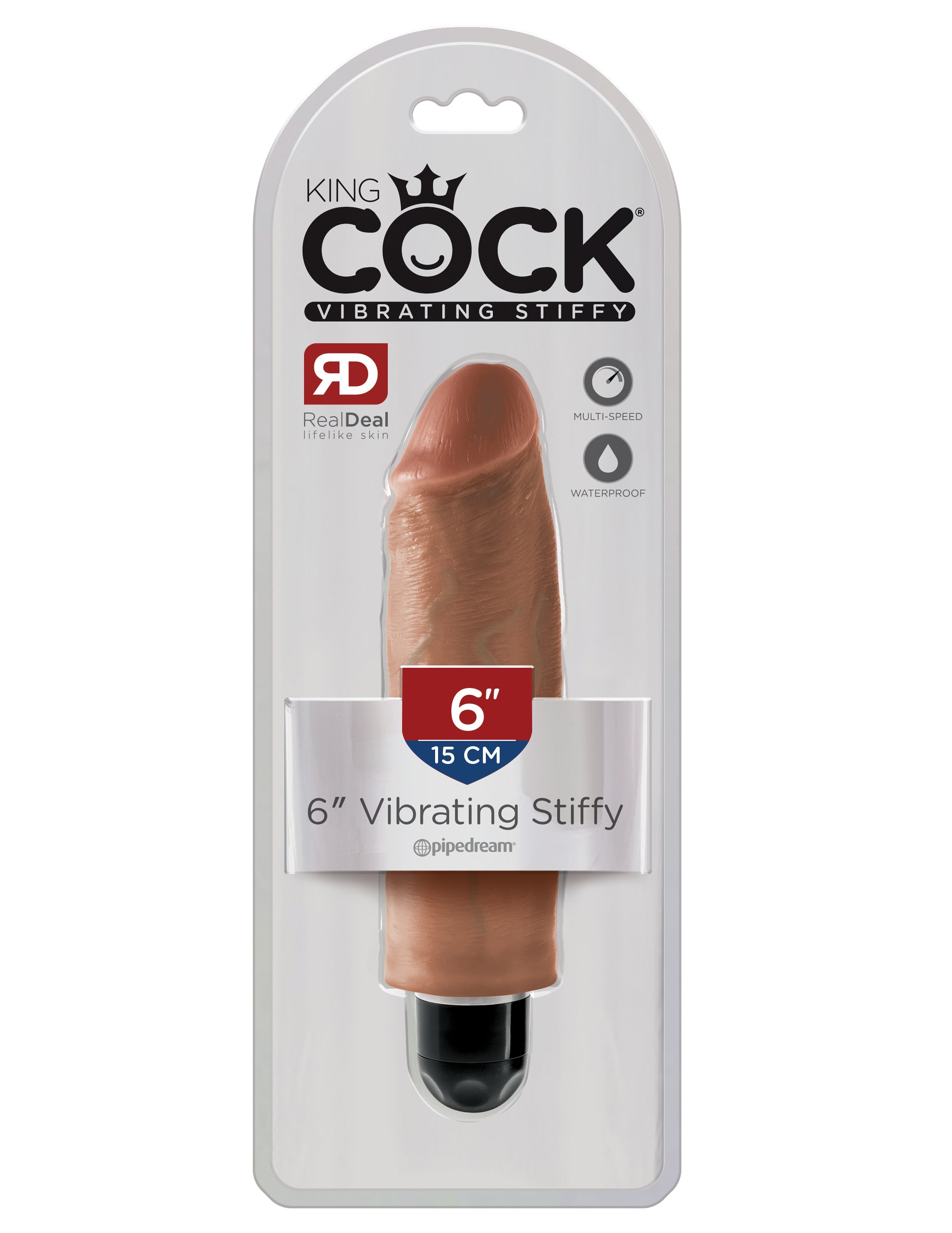 King Cock 6&quot; Vibrating Stiffy Tan