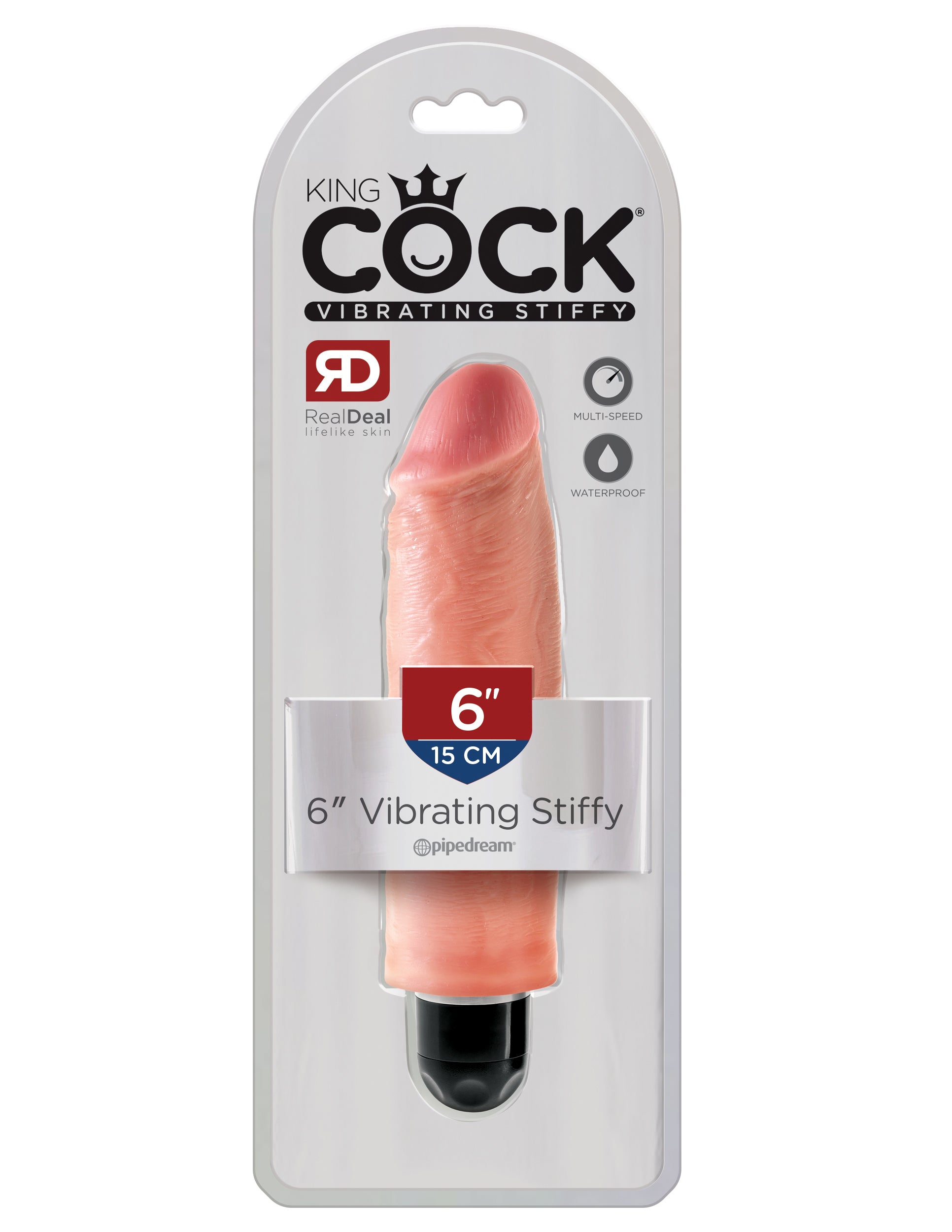 King Cock 6" Vibrating Stiffy Beige