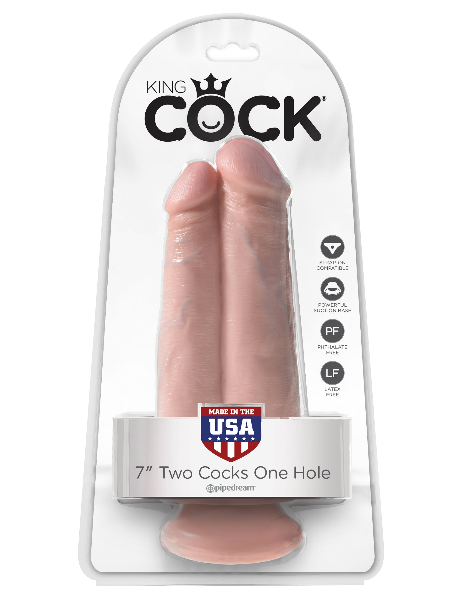 King Cock 7&quot; Two Cocks One Hole Light