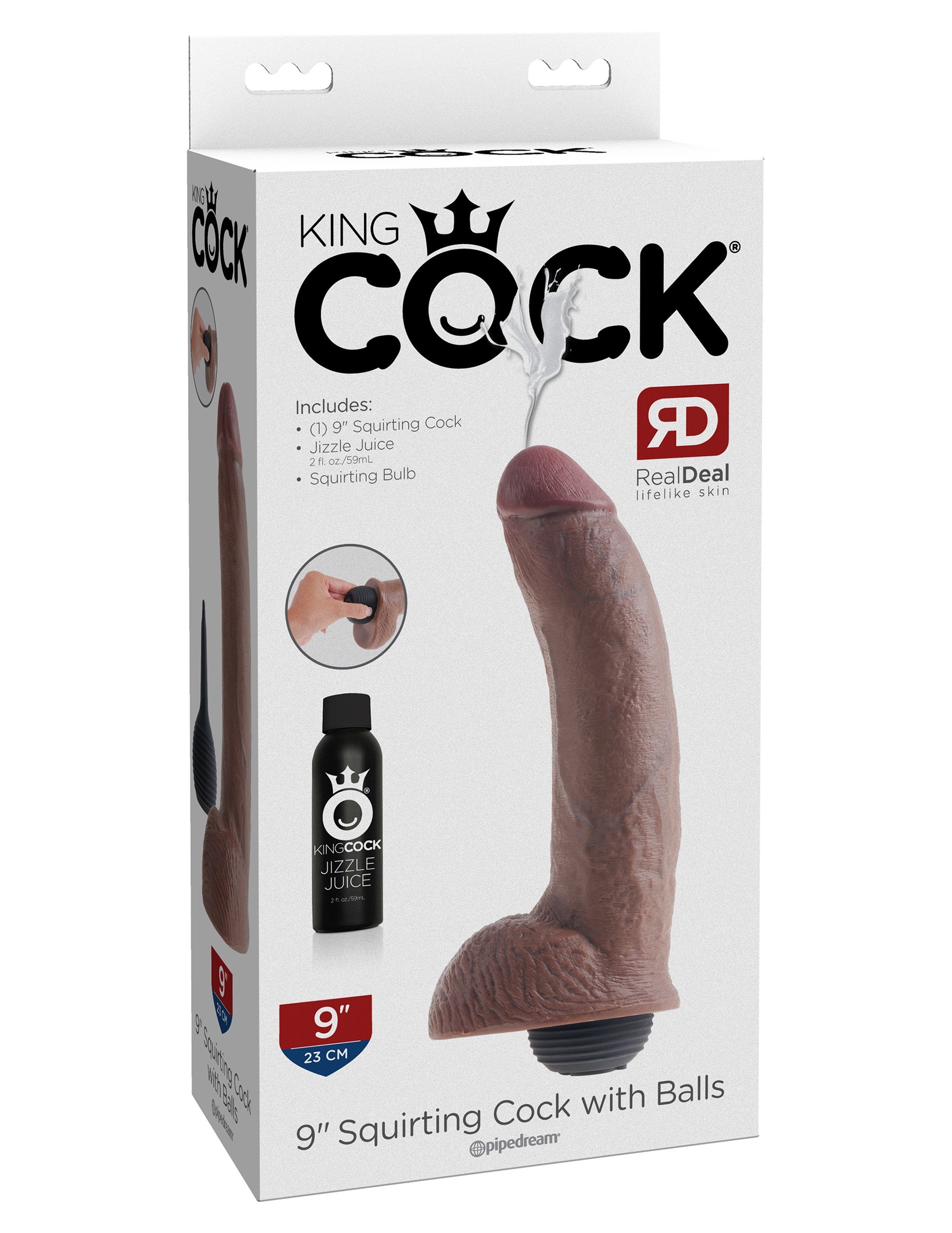 King Cock 9 Inch Squirting Cock With Balls