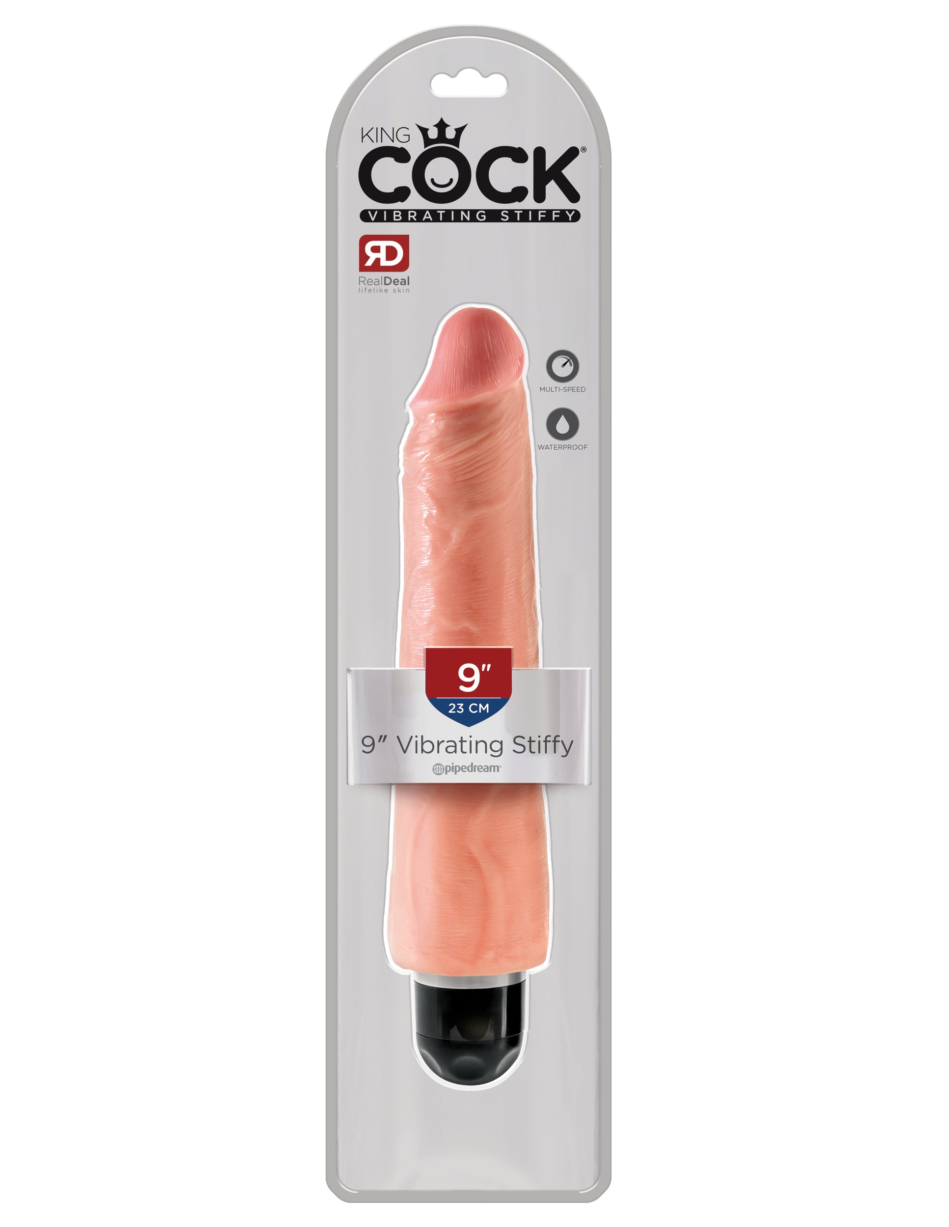 King Cock 9&quot; Vibrating Stiffy Beige