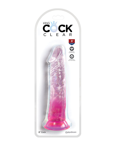 King Cock Clear 8" Cock Pink