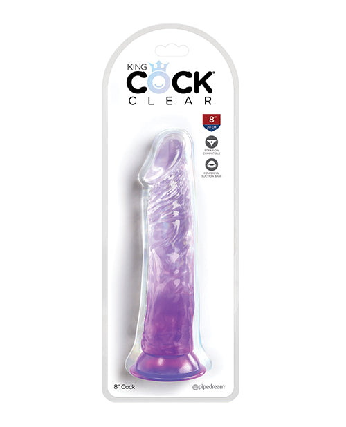 King Cock Clear 8" Cock Purple