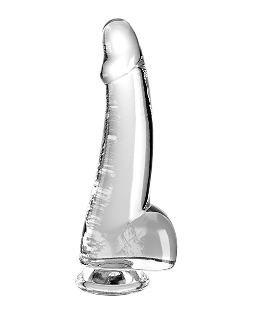 King Cock Clear Dildo w/ Balls Clear / 7.5"