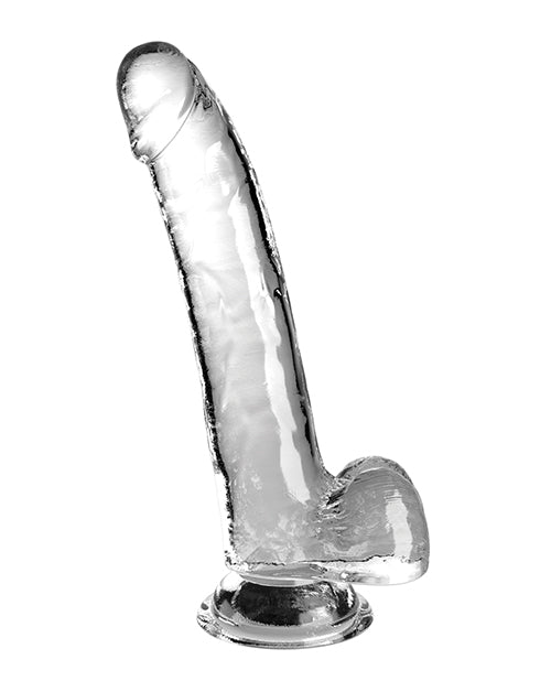 King Cock Clear Dildo w/ Balls Clear / 9"