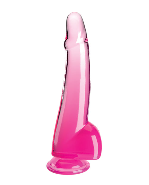 King Cock Clear Dildo w/ Balls Pink / 10"