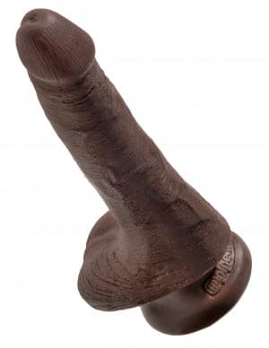 King Cock Cock W/balls " Brown / 6"