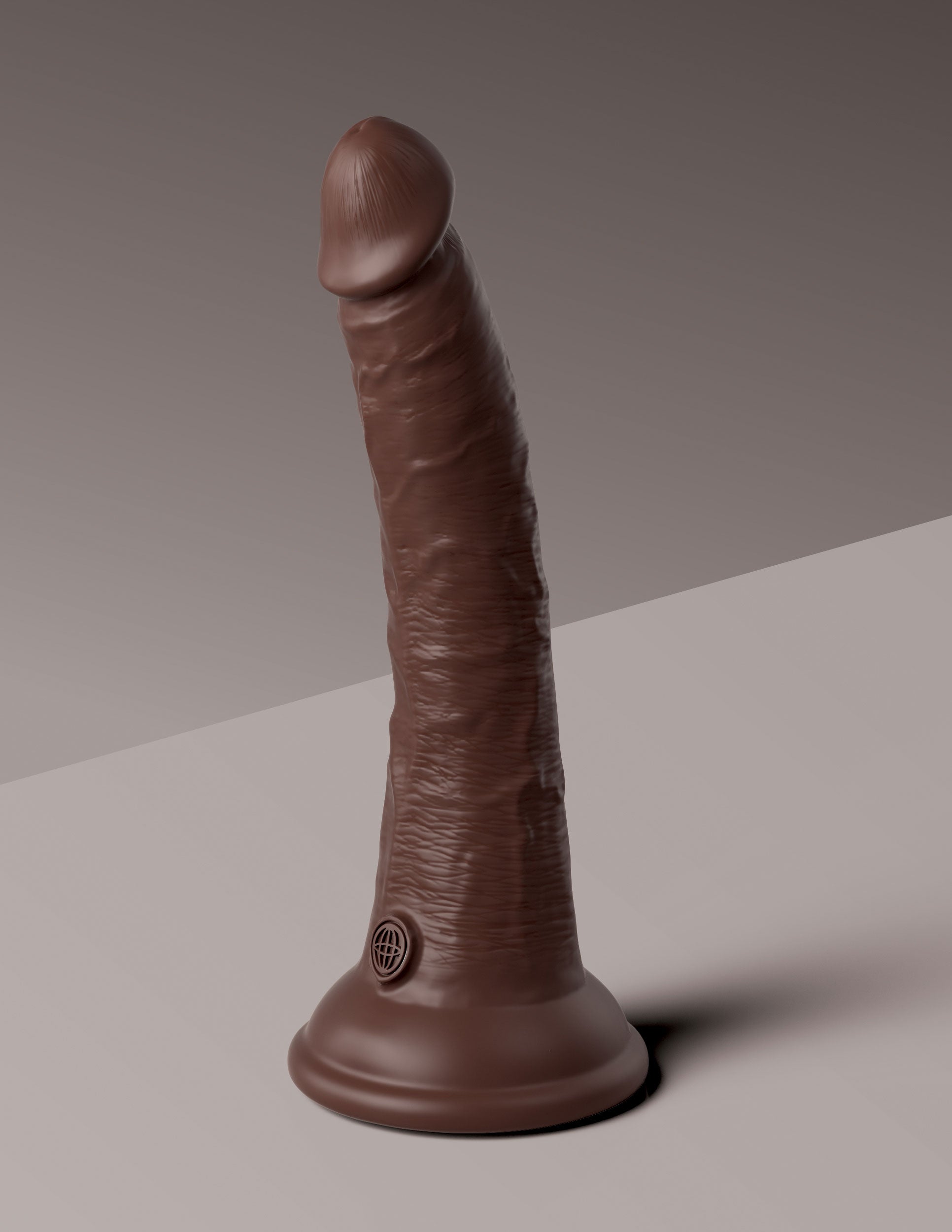 King Cock Elite 7 Inch Vibrating Silicone Dual  Density Cock With Remote - Light