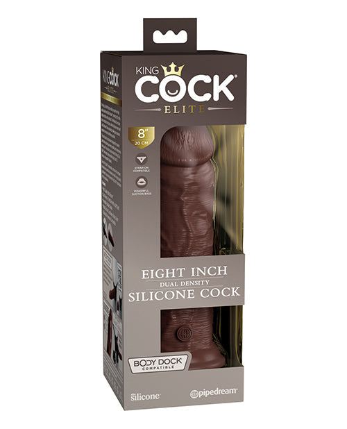 King Cock Elite 8" Dual Density Silicone Cock Brown