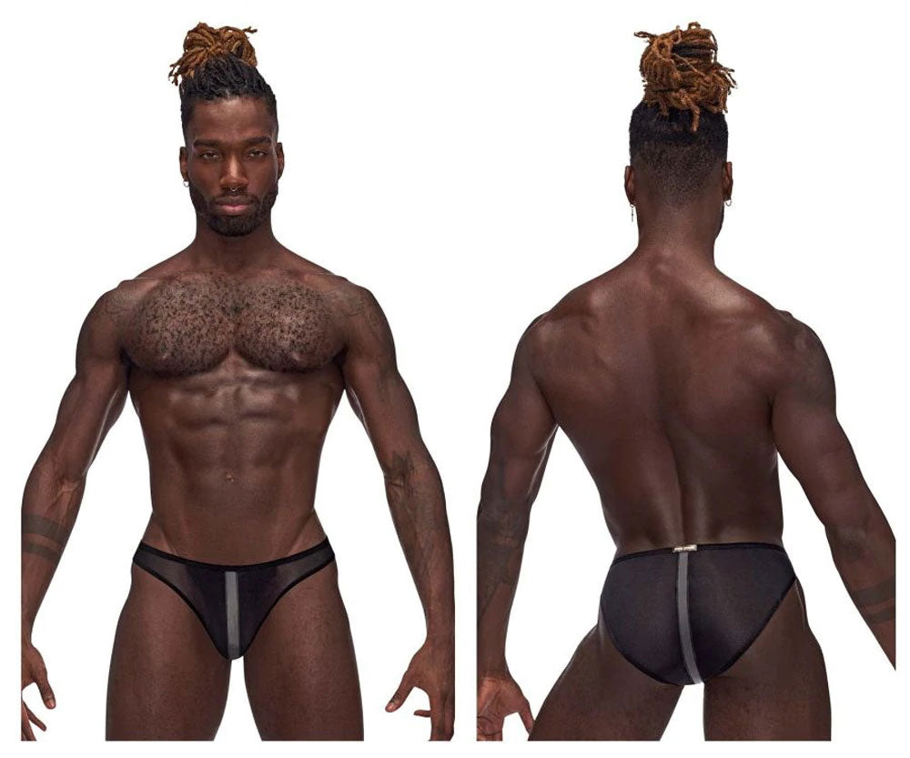 Landing Strip Bikini Brief - - Black