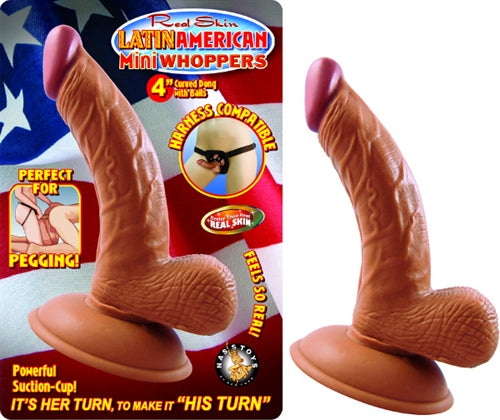 Latin American Mini Whoppers 5-Inch Curved Dong  With Balls - Latin 4"