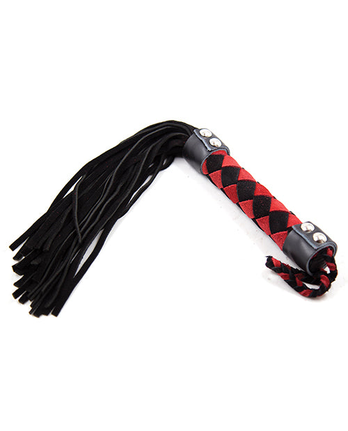 Leather Flogger Black/red