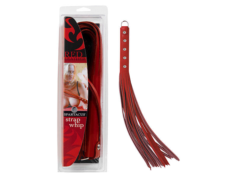 Leather Red 20in Strap Whip