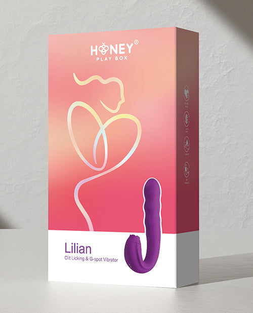 Lilian G-spot Vibrator W/rotating Head & Vibrating Tongue - Purple