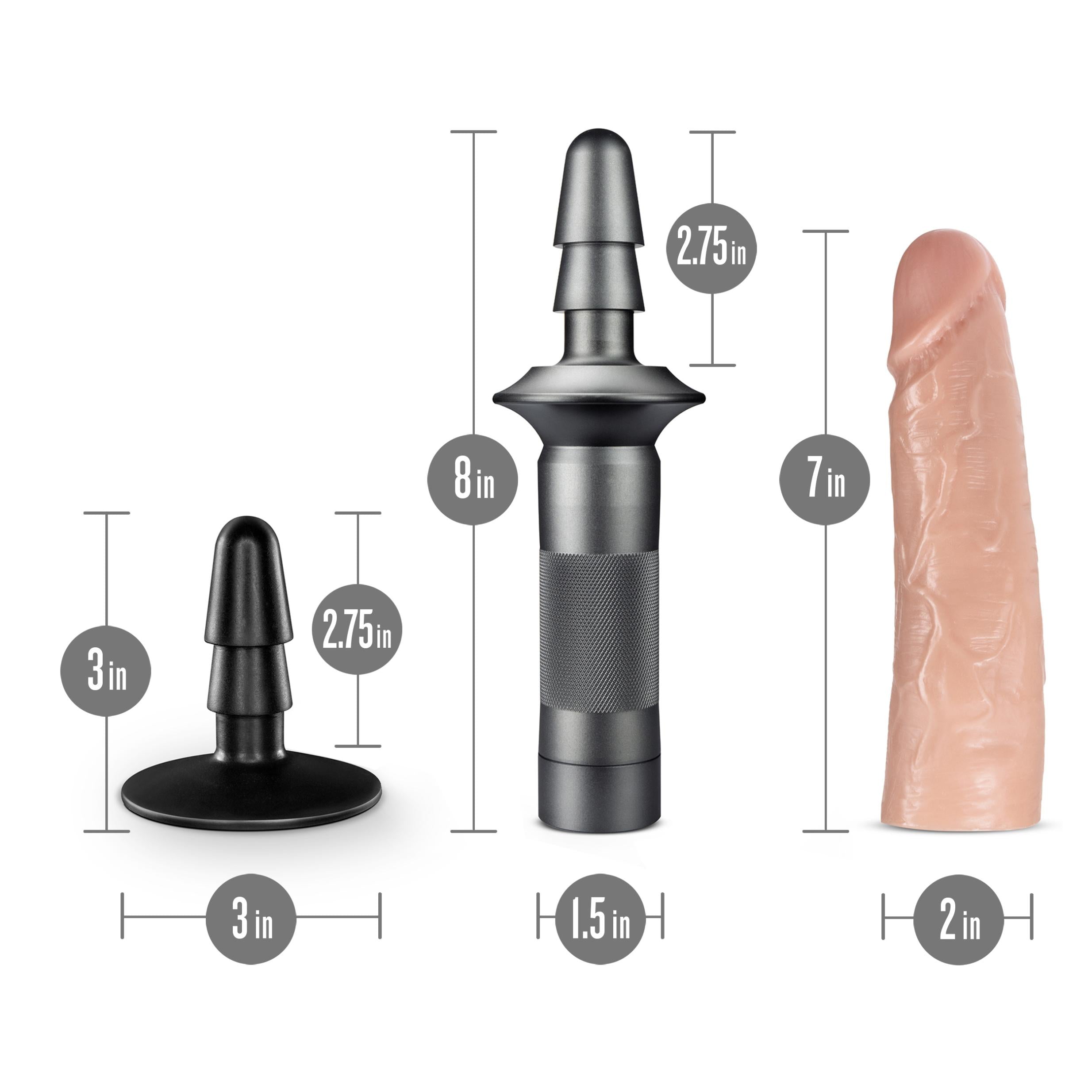 Lock on Karbonite Dildo with Grip Handle - Vanilla