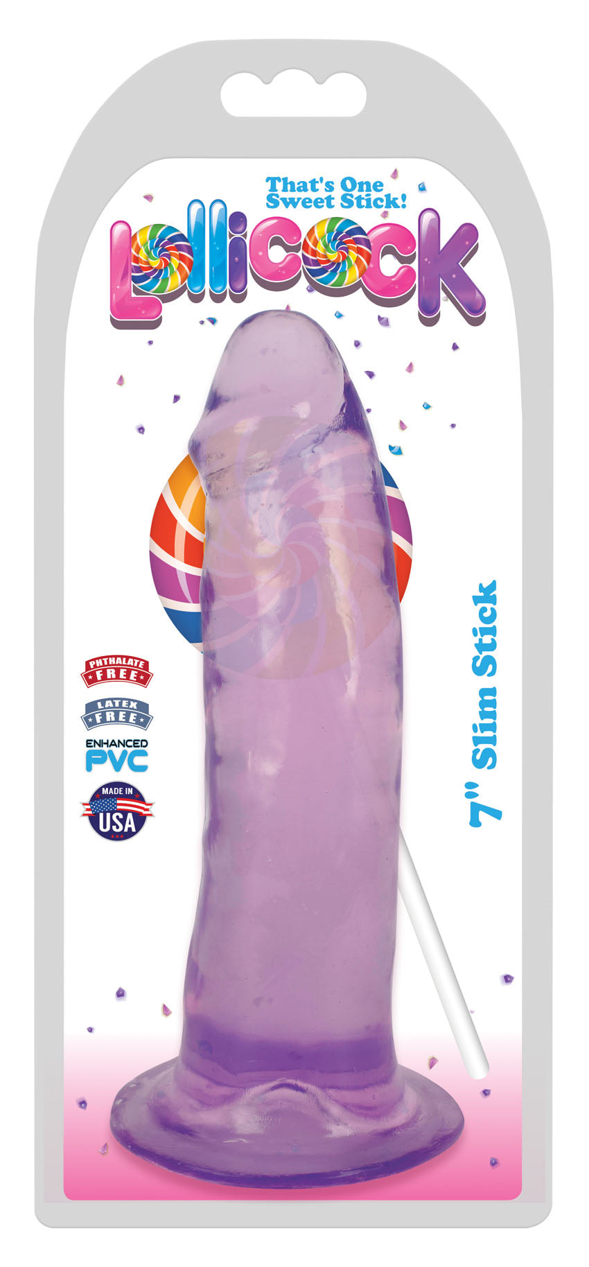 Lollicock 7 Inch Slim Stick Grape / 7"