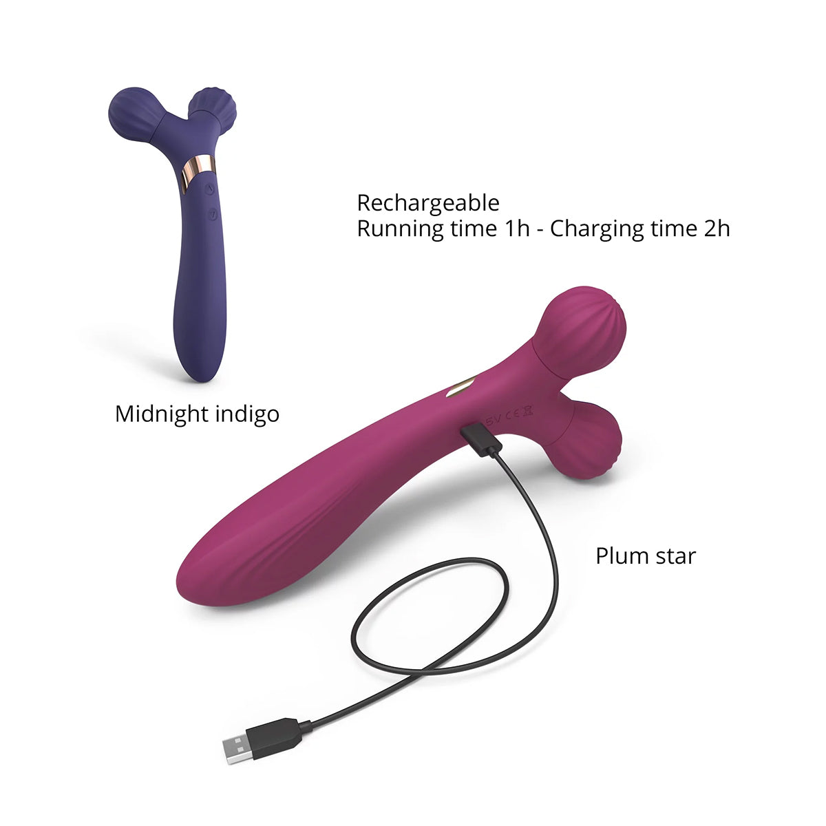 Love To Love Fireball Forked Vibrator - Plum Star