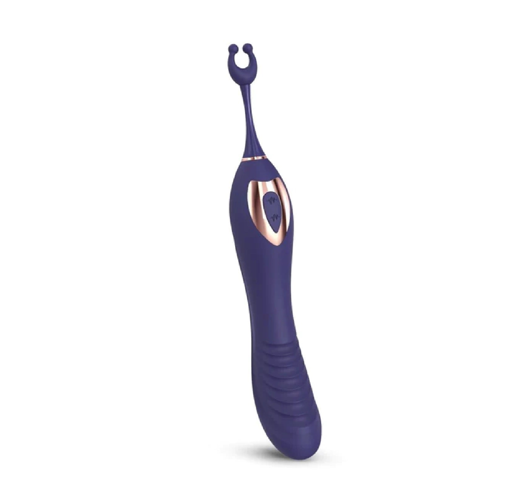 Love to Love O Mega Silicone Multi-Function Vibrator and Clitoral Stimulator - Midnight Indigo