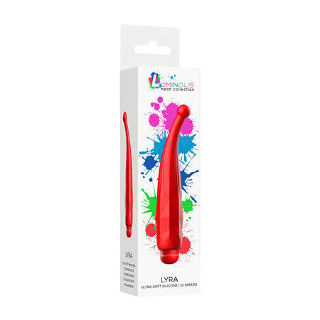 Luminous Lyra Bullet Vibrator with Pinpoint Sleeve - Red