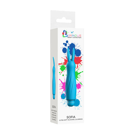 Luminous Sofia Bullet Vibrator With  Rabbit Sleeve Turquoise