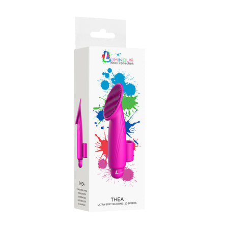 Luminous Thea Bullet Vibrator with Finger Sleeve Fuchsia