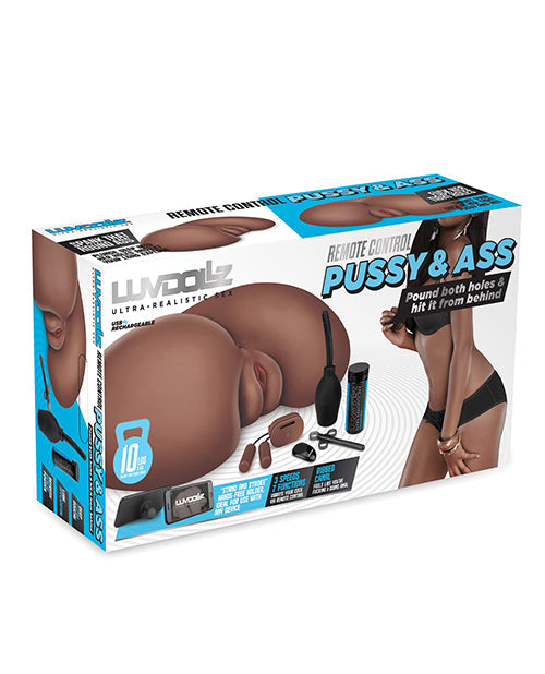 Luvdollz Remote Control Rechargeable Pussy & Ass W/douche - Mocha