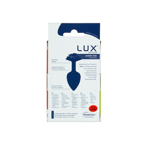 Lux Active Black Rose 3.5in Metal Butt Plug