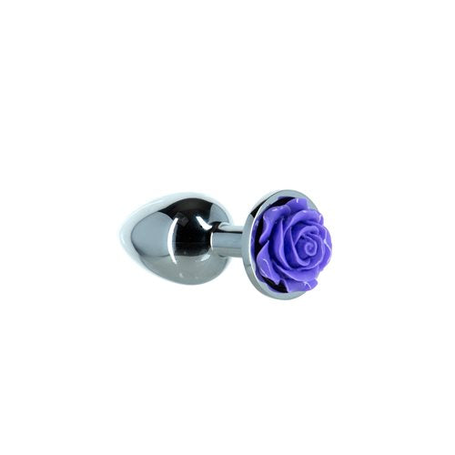 Lux Active Black Rose 3.5in Metal Butt Plug