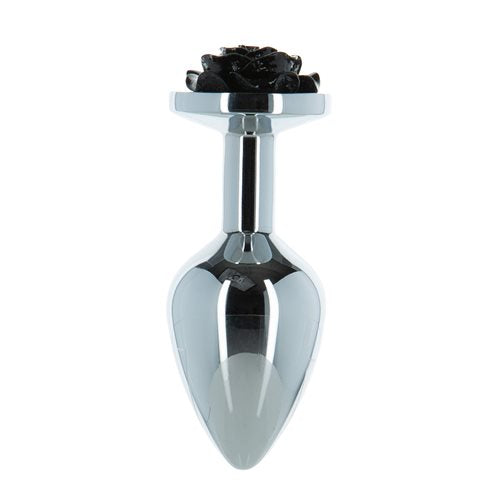 Lux Active Black Rose 3.5in Metal Butt Plug