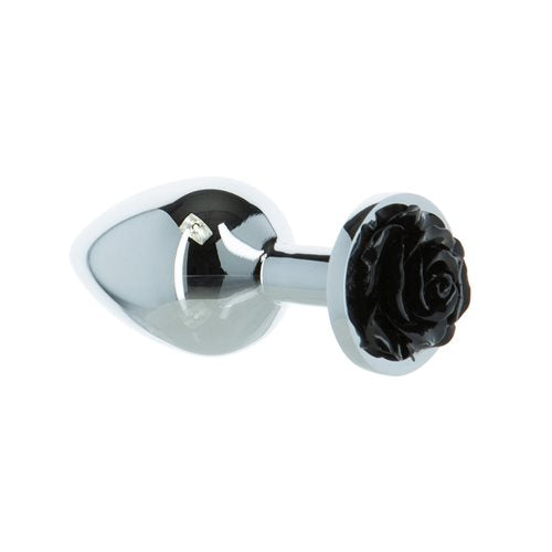 Lux Active Black Rose 3.5in Metal Butt Plug