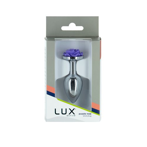 Lux Active Black Rose 3.5in Metal Butt Plug Small