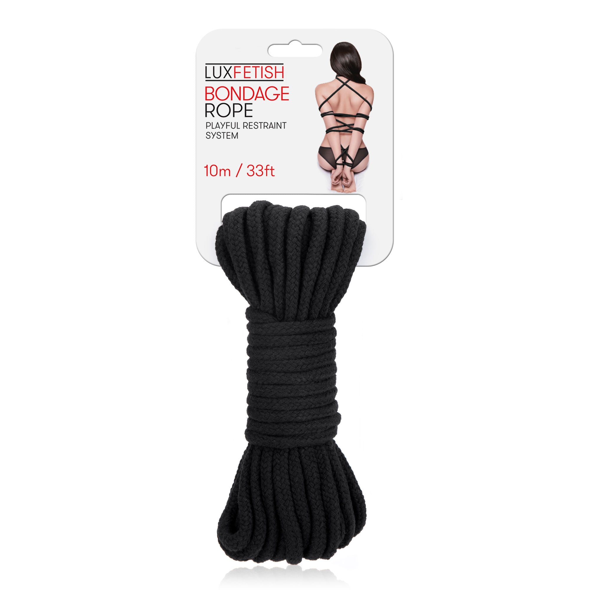 Lux Fetish Bondage Rope - Black 10m/33 Ft