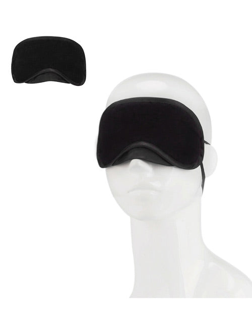 Lux Fetish Peek A Boo Love Mask Blindfold - Black