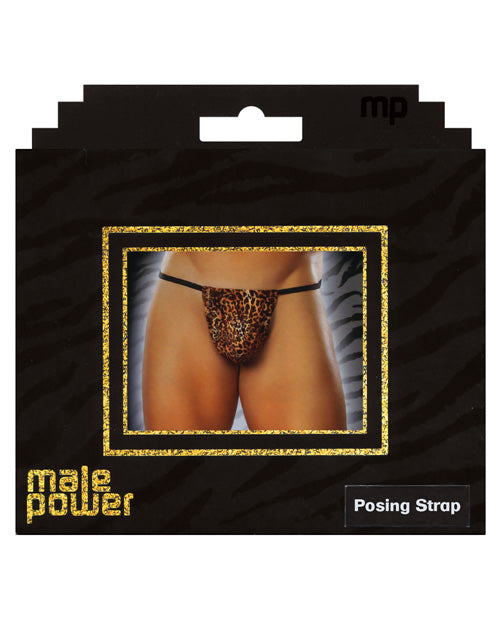 Male Power Posing Strap Thong Animal Print O/s