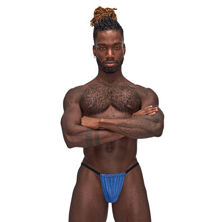 Male Power Sexagon Posing Strap Royal O/S