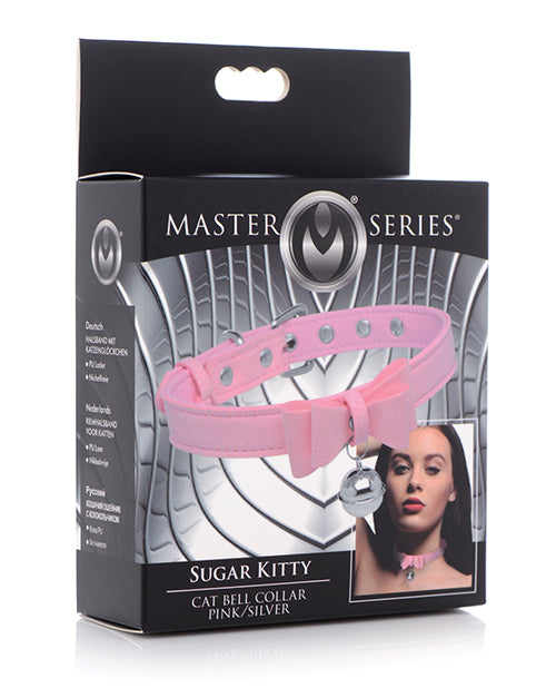 Master Series Golden Kitty Cat Bell Collar Pink/silver