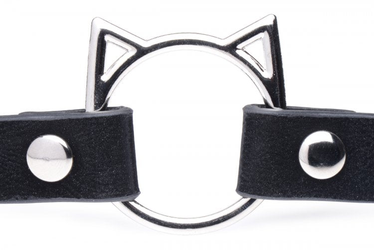 Master Series Kinky Kitty Ring Slim Choker Black