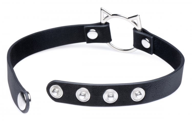 Master Series Kinky Kitty Ring Slim Choker Black