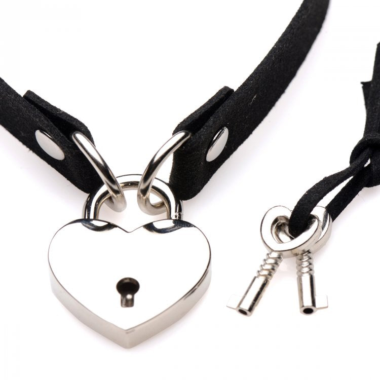 Master Series Lock-it Heart Lock & Key Choker