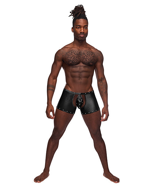 Men's Fetish Poseidon Nylon Spandex Tear Off Cup Thong Short Black Large/Extra Large