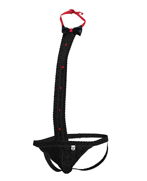 Men's Male Basics Tuxedo Lace Jockstrap Black