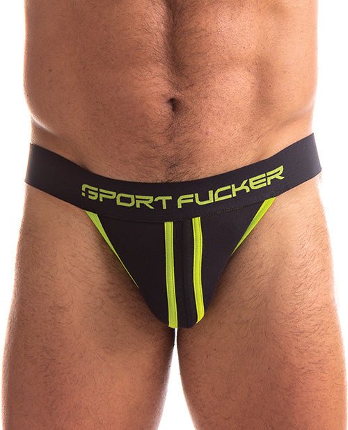 Men's Sport Fucker Jersey Jock Black/Green / XXL