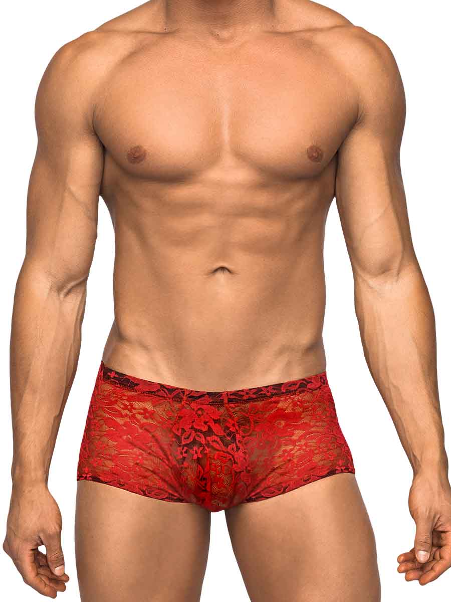 Mini Short Stretch Lace Red / Large