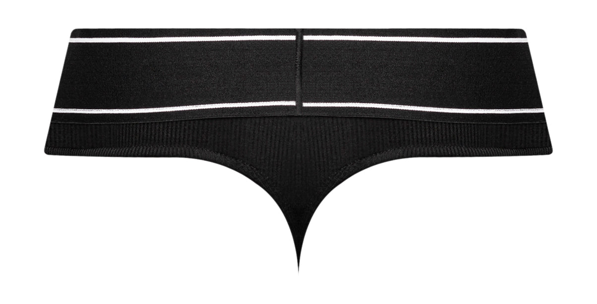 Modal Rib Bong Thong - Black X-Large