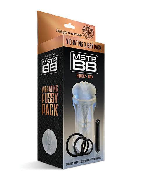 Mstr B8 Squeeze Vibrating Pussy Pack - Kit Of 5 Clear