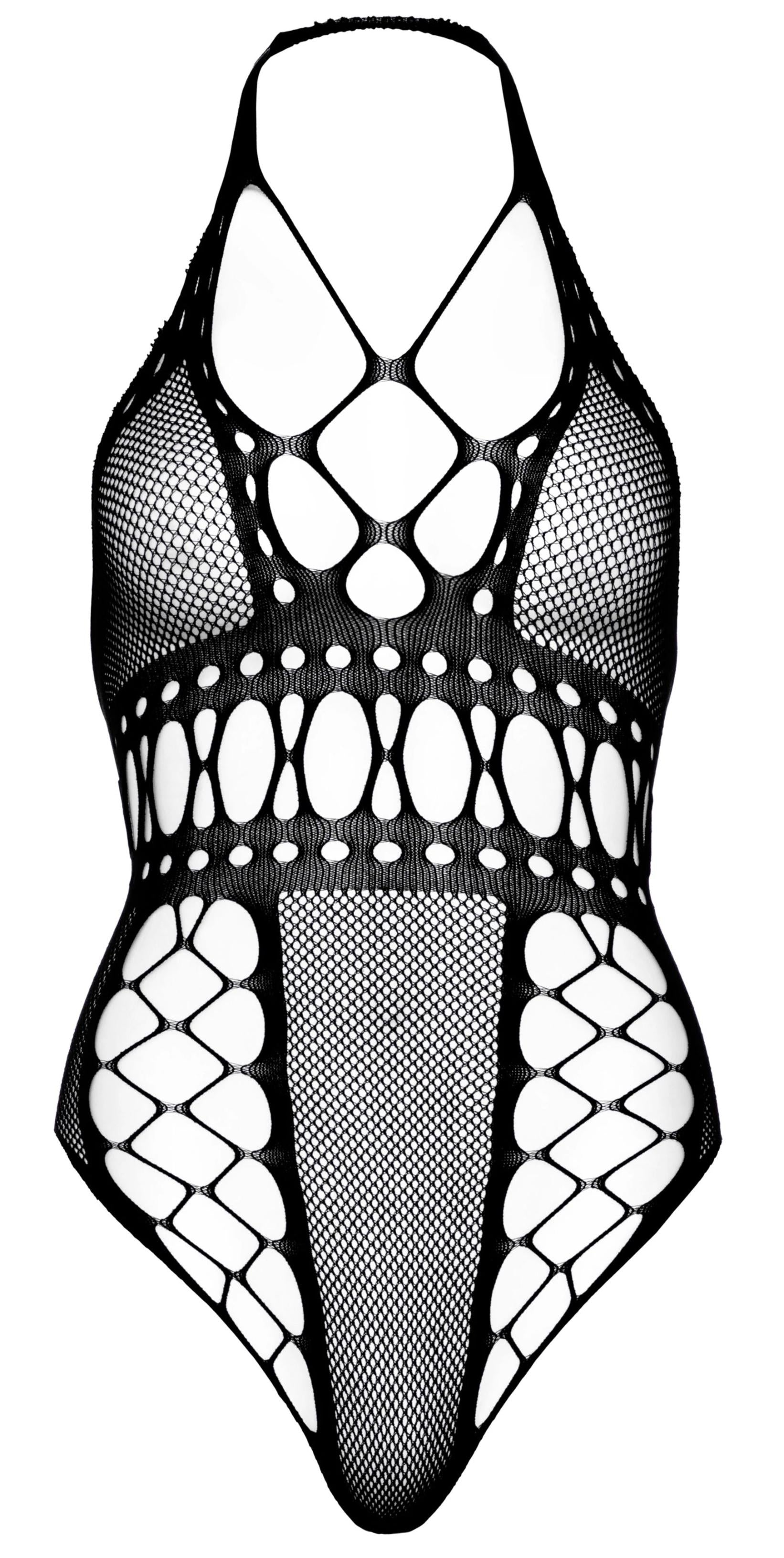 Multi Net Thong Teddy - One Size - Black