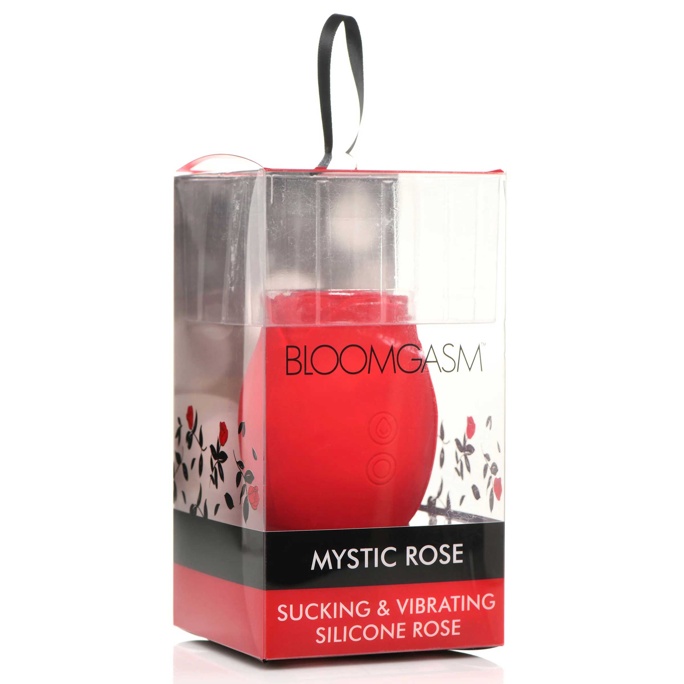 Mystic Rose Sucking and Vibrating Silicone Rose -  Red