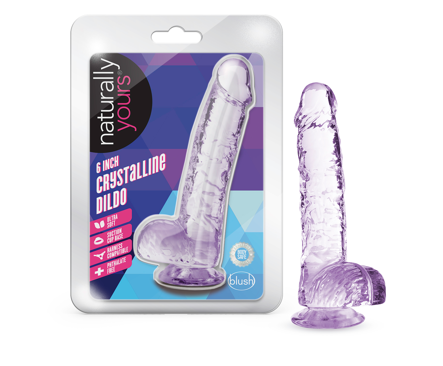 Naturally Yours 6in Amethyst Crystalline Dildo 6 Inch / Amethyst